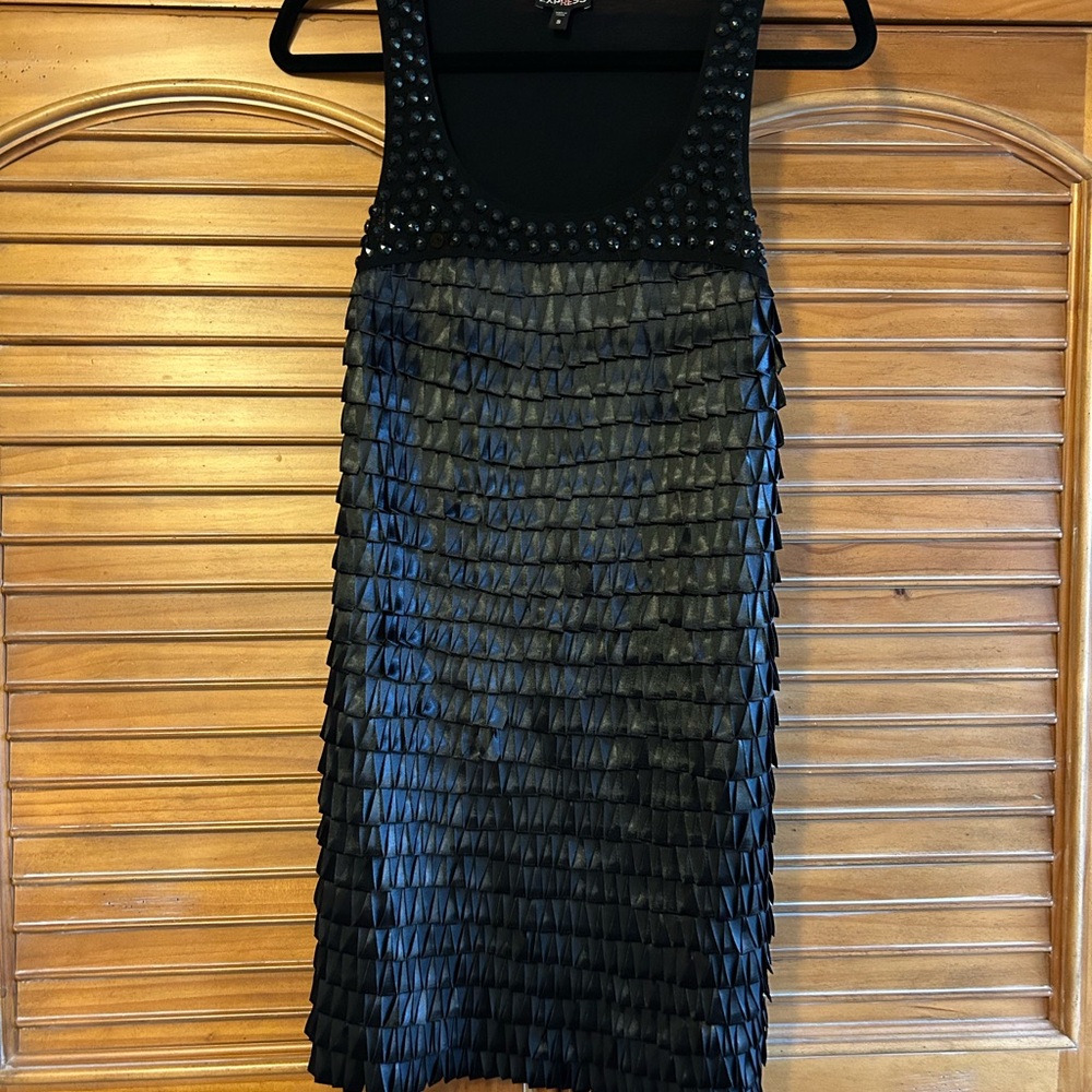 Express Black Textured Mini Dress